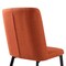Armen Living Maine Contemporary Dining Chair in Matte Black Finish and Orange Fabric, PK2 LCMNSIOR - alternate 6